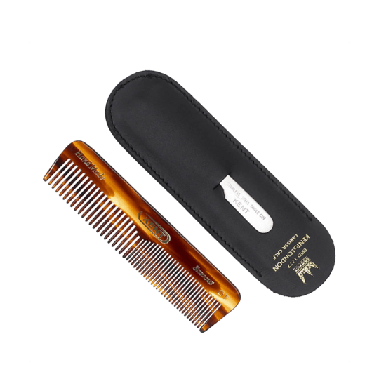 Kent Pocket Comb & Stainless Steel Nail File in Leather Case NU19